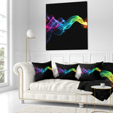 Abstract Ribbon Waves on Black - Abstract Throw Pillow