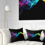 Abstract Ribbon Waves on Black - Abstract Throw Pillow