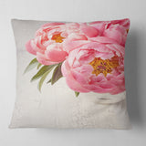 Peony Flowers in Vase Photography - Floral Throw Pillow