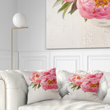 Peony Flowers in Vase Photography - Floral Throw Pillow