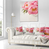 Peony Flowers in Vase Photography - Floral Throw Pillow