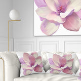 Cute Light Pink Magnolia Flower - Flowers Throw Pillowwork