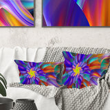 Spectacular Stain Glass with Spirals - Floral Throw Pillow