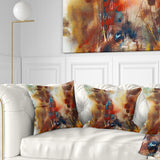 Artistic Brown - Abstract Throw Pillow