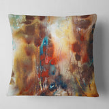 Artistic Brown - Abstract Throw Pillow