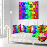 Rainbow of Colorful Boxes - Abstract Throw Pillow