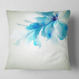 Tender Blue Abstract Flowers - Floral Throw Pillow