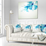 Tender Blue Abstract Flowers - Floral Throw Pillow