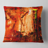 Abstract Fire Red - Abstract Throw Pillow