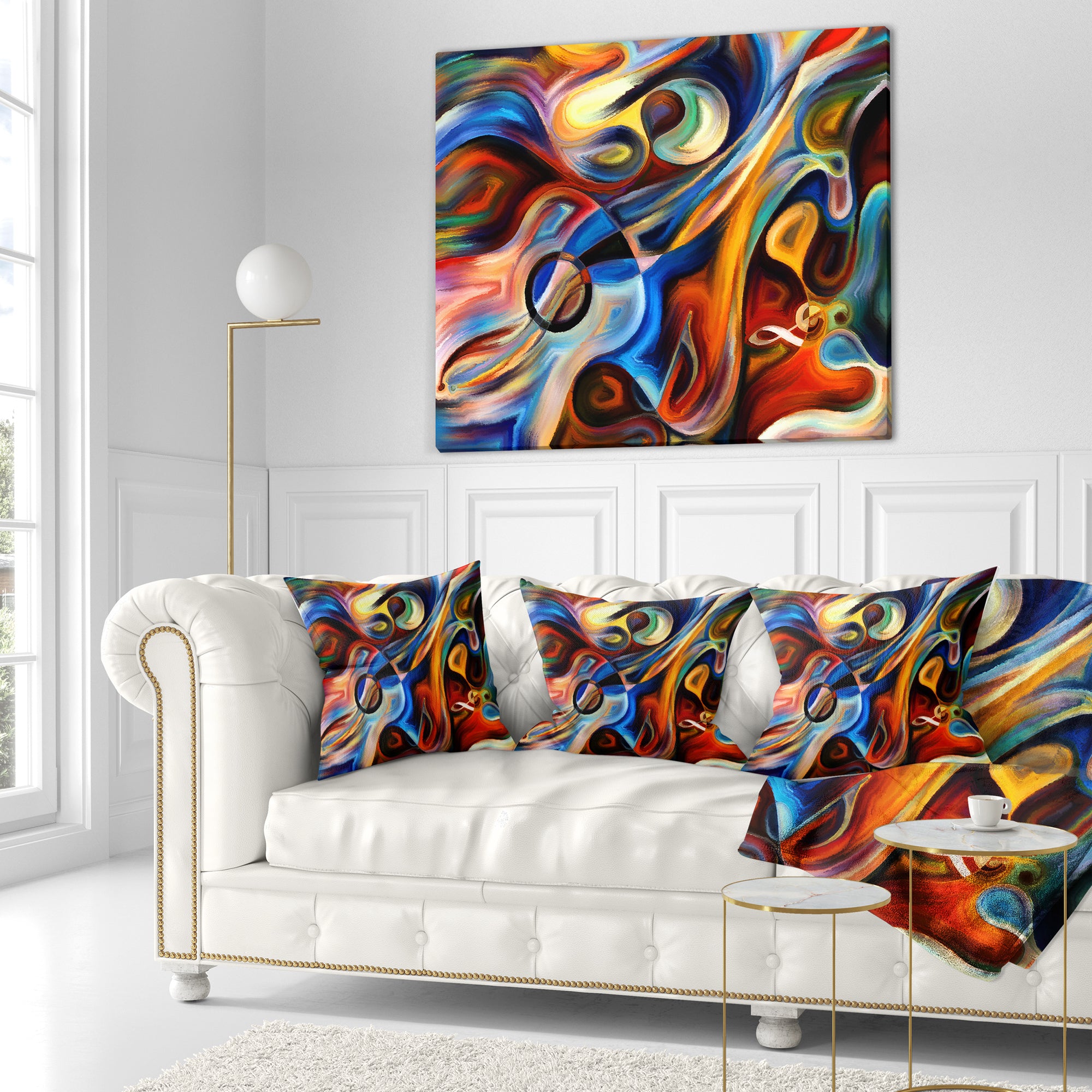 Abstract Music and Rhythm - Abstract Throw Pillow