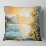 Sunset on the Lake - Landscape Printed Throw Pillow