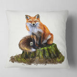 The Clever Fox Illustration - Animal Throw Pillow