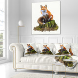 The Clever Fox Illustration - Animal Throw Pillow