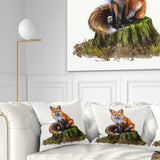 The Clever Fox Illustration - Animal Throw Pillow