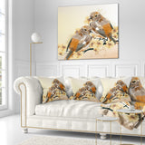 Bird Couple on a Branch - Animal Throw Pillow