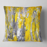 Grey and Yellow Abstract Pattern - Abstract Throw Pillow