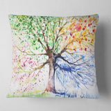 Four Seasons Tree - Floral Throw Pillow