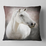 Lovely White Horse - Animal Throw Pillow