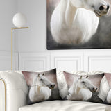 Lovely White Horse - Animal Throw Pillow