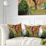 Old Japanese Maple Tree - Landscape Photography Throw Pillow