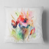 Floral Watercolor Illustration - Abstract Floral Throw Pillow