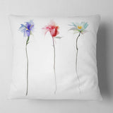 Three Flowers - Floral Throw Pillow