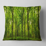 Green Forest - Landscape Photo Throw Pillow