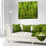 Green Forest - Landscape Photo Throw Pillow