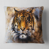 Tiger Collage with Rust Design - Animal Throw Pillow