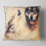 Howling Wolf - Animal Throw Pillow