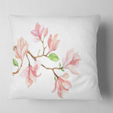 Mongolia Flower Painting - Watercolor Floral Throw Pillow