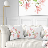 Mongolia Flower Painting - Watercolor Floral Throw Pillow