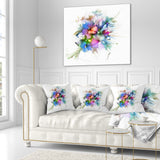 Summer Colorful Flowers - Watercolor Painting Throw Pillow