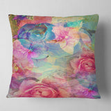 Vintage Romantic Floral Art - Floral Throw Pillow