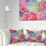 Vintage Romantic Floral Art - Floral Throw Pillow