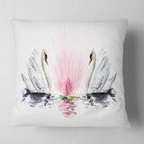 Floating Swans on White Background - Animal Throw Pillow