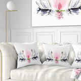 Floating Swans on White Background - Animal Throw Pillow