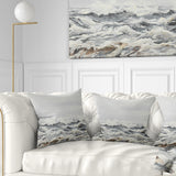 Grey Sea Waves - Seascape Throw Pillow