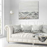 Grey Sea Waves - Seascape Throw Pillow