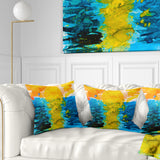 Sea Texture in Yellow Blue - Abstract Throw Pillow