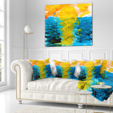 Sea Texture in Yellow Blue - Abstract Throw Pillow