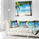 Palm Trees and Sea - Landscape Photography Throw Pillow