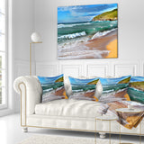 Blue Sea with Warm Waves - Seascape Throw Pillow