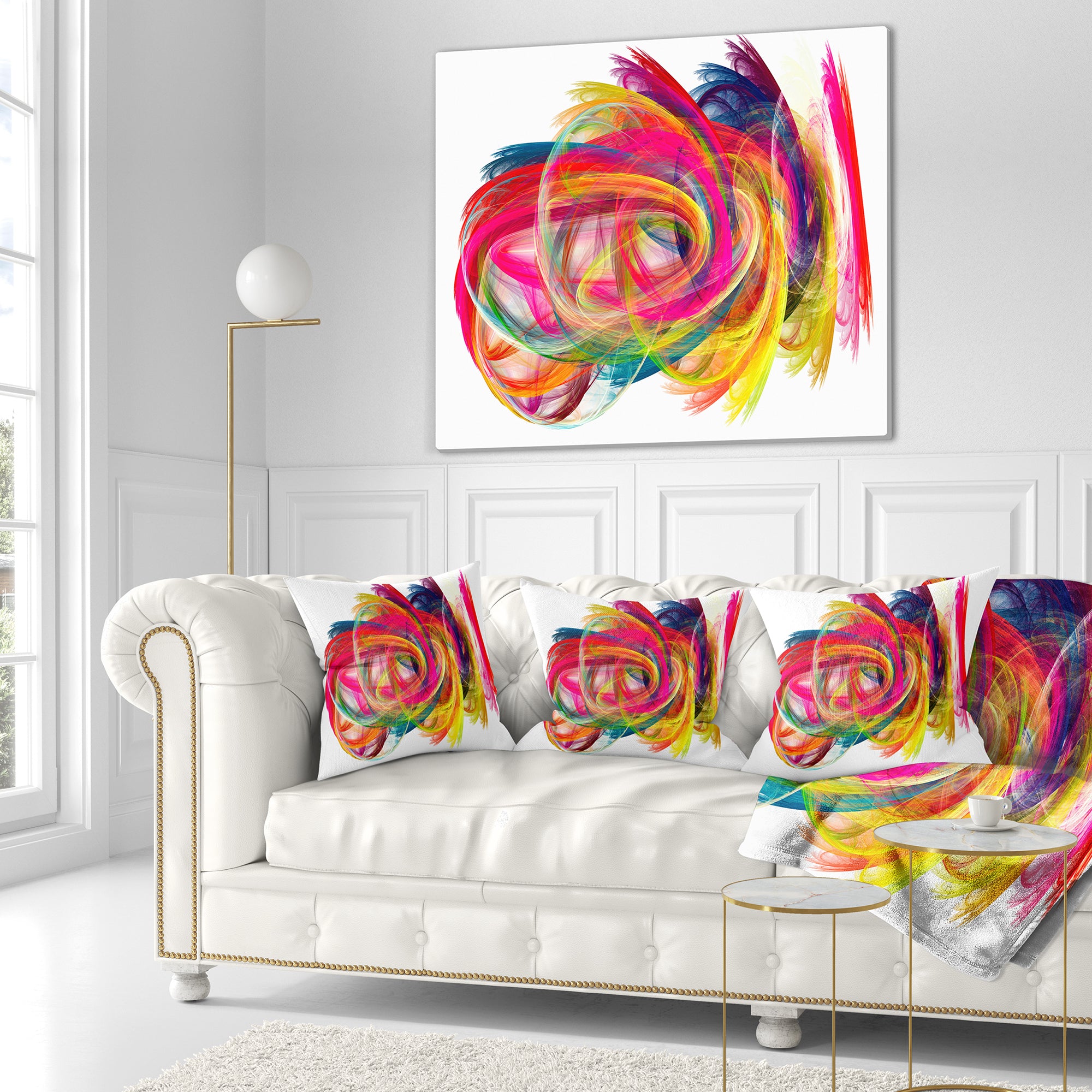 Colorful Thick Strokes - Abstract Throw Pillow
