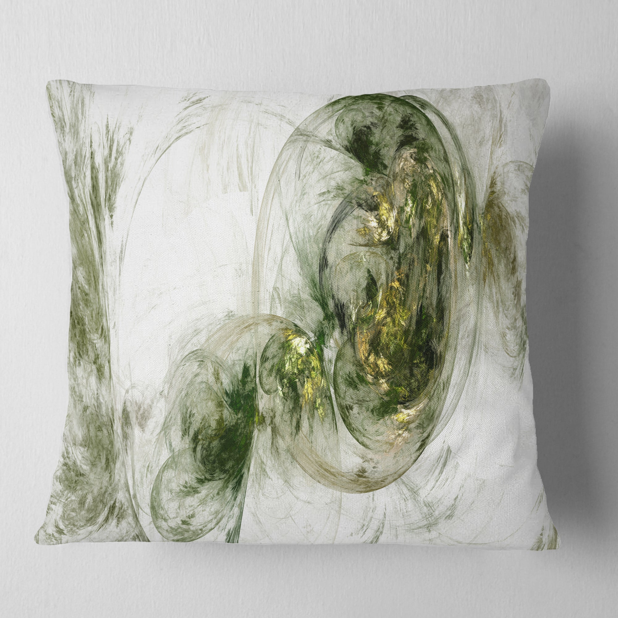Colored Smoke Green - Abstract Throw Pillow