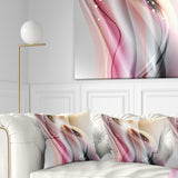 Pink Brown Abstract Lines - Abstract Throw Pillow