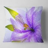 Glowing Lily Flower - Floral Throw Pillow