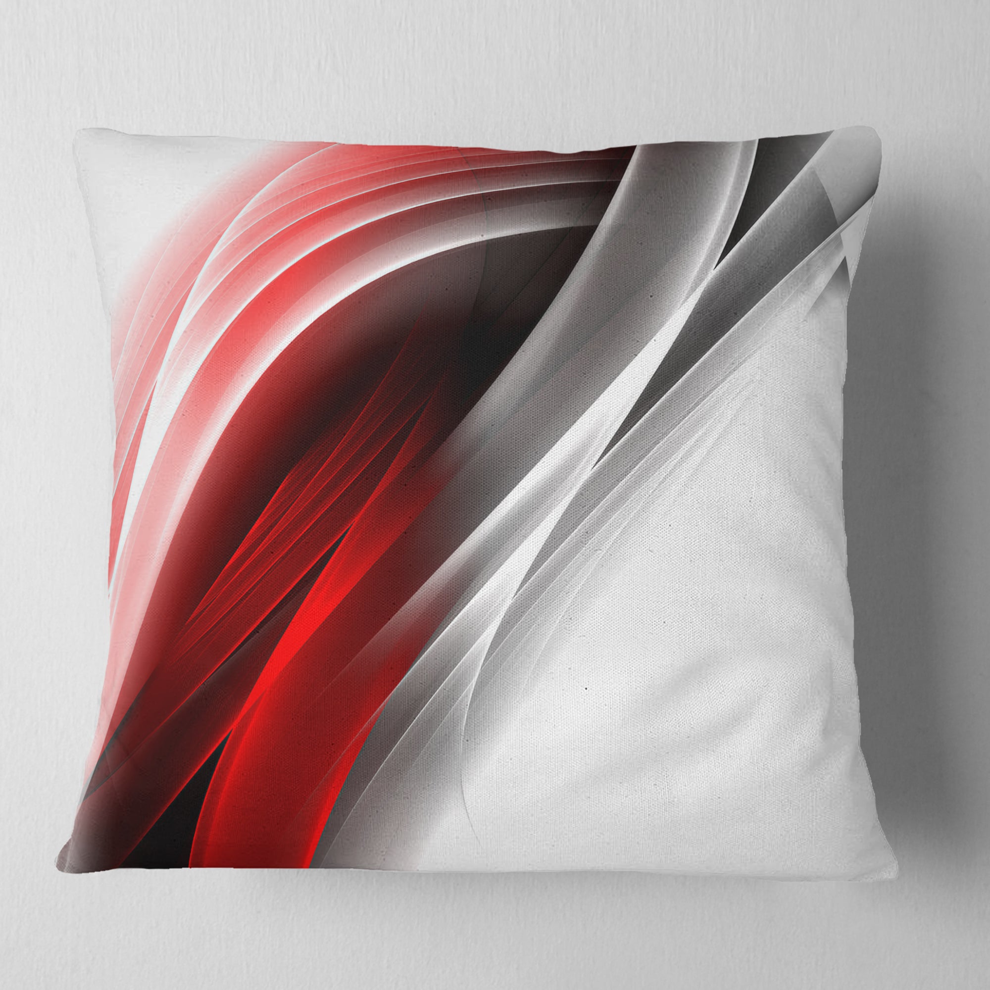 3D Pink Silver Vertical Lines - Abstract Throw Pillow