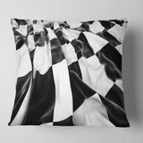 3D Checkered Flag - Abstract Throw Pillow
