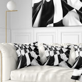 3D Checkered Flag - Abstract Throw Pillow